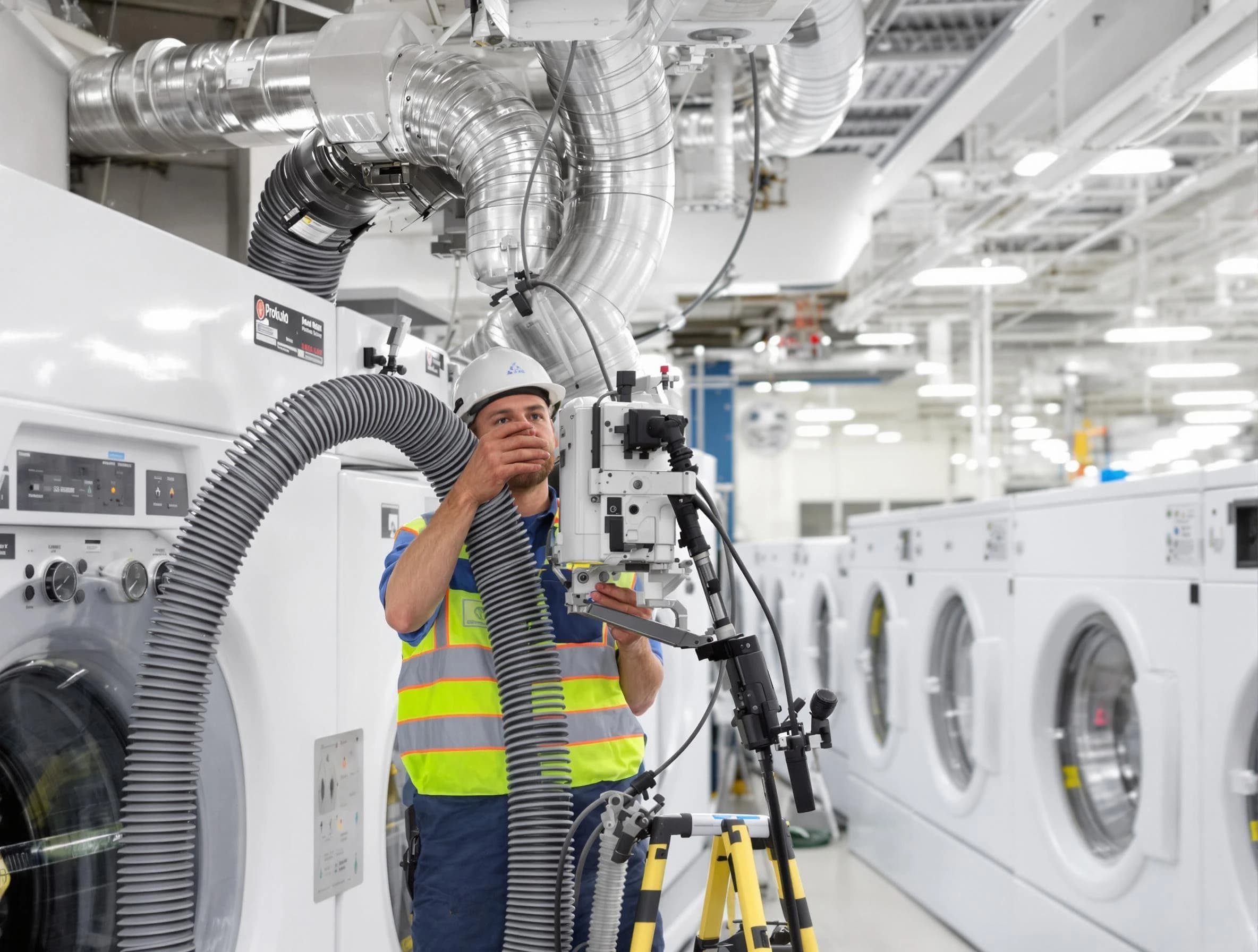 Castle Rock Dryer Vent Cleaning team performing commercial-grade dryer vent cleaning at a business facility in Castle Rock