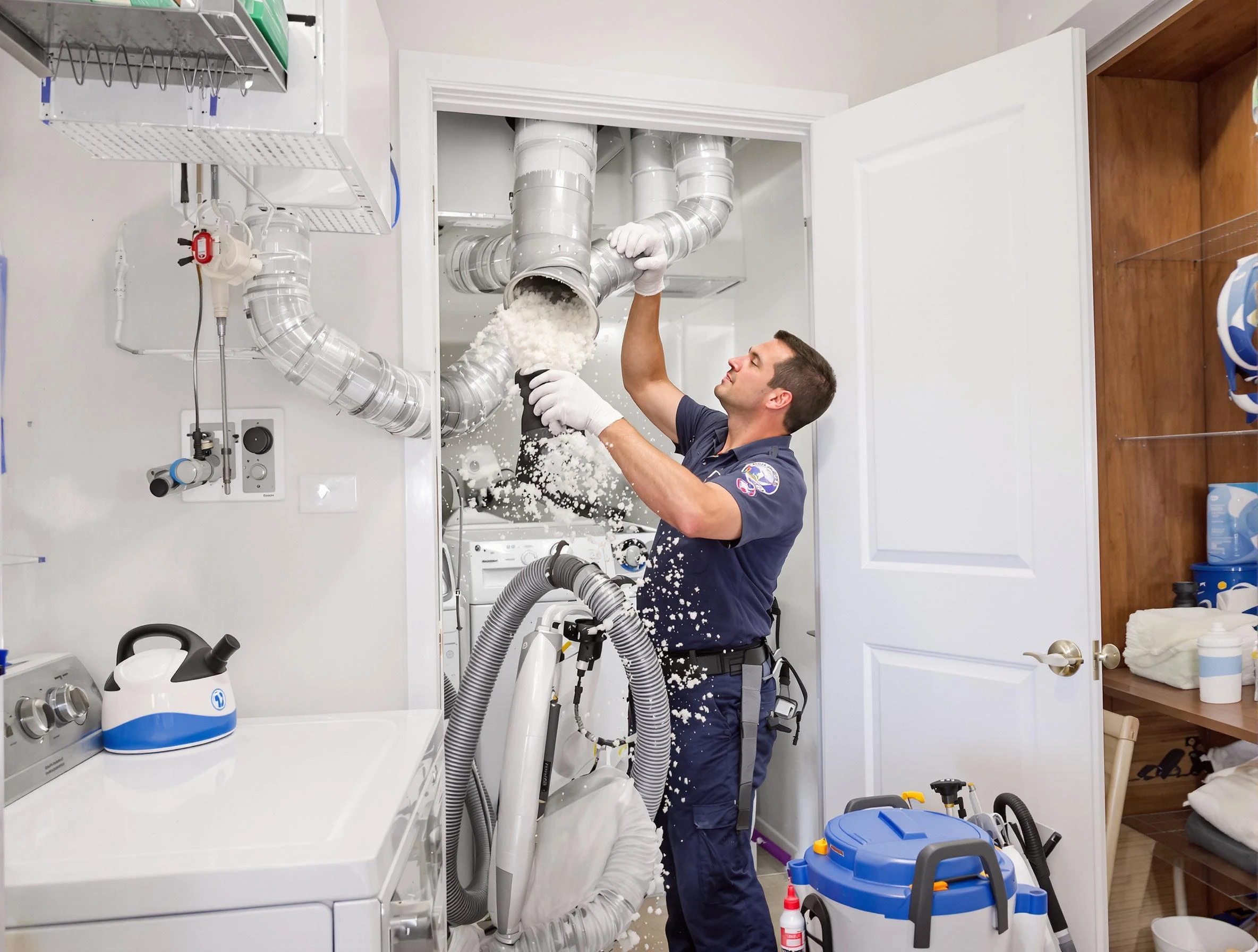 Castle Rock Dryer Vent Cleaning technician delivering thorough residential dryer vent cleaning service in Castle Rock